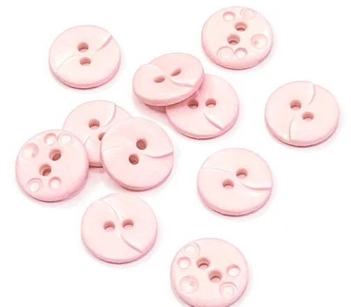 Пуговица DILL, 2 отв., пластик, цвет розовый, 13 мм