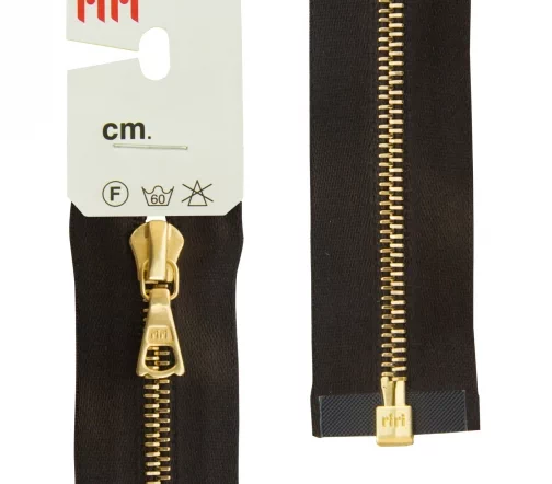 Молния RiRi атласная, металл, разъём, 1замок 4мм 70см, подв.Flach, цепь GO, цвет 2226, т.коричневый