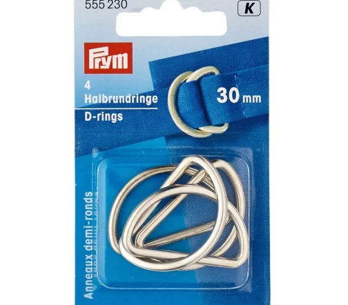 555230 Полукольца, 30 мм, цвет серебристый, 4 шт., Prym