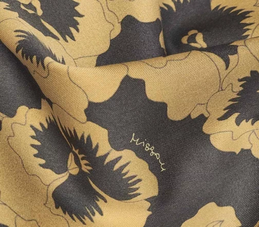 Шелк "Анютины глазки", цвет графит/песочный, 1062442-1