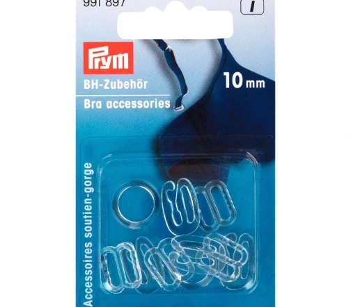 991897 Принадлежности для бюстгальтера прозрачные, 10 мм, упак./10 шт., Prym