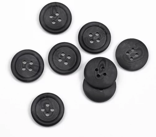 Пуговица, Union Knopf, 4 отв., пластик, цвет темно-серый, 20 мм