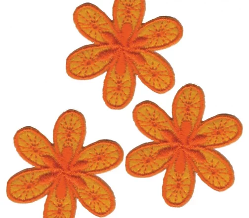 Термоаппликации HKM "Цветочки", 4 см, 3 шт, цвет оранжевый, арт. 33544