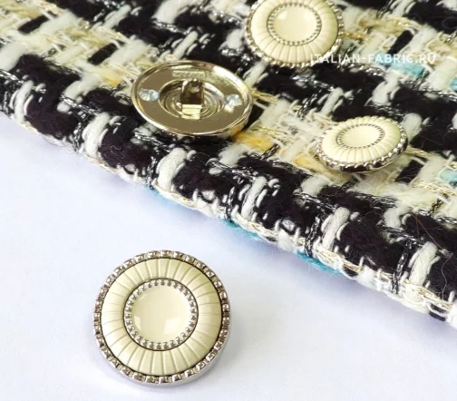 Пуговица Gafforelli "Ампир", на ножке, металл/пластик, цвет серебро/экрю, 25 мм