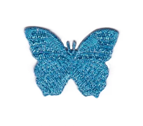 Термоаппликация Marbet "Бабочка мелкая", 2,8 х 3,7 см, голубой люрекс, 567523.L