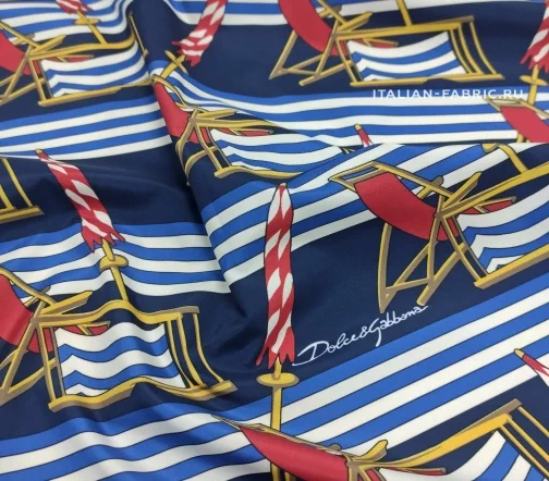 Плащевая ткань "Шезлонги и зонтики", 1022105