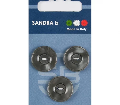 Пуговицы Sandra, 20,5 мм, 2 отв., пластик, 3 шт., серый, CARD192