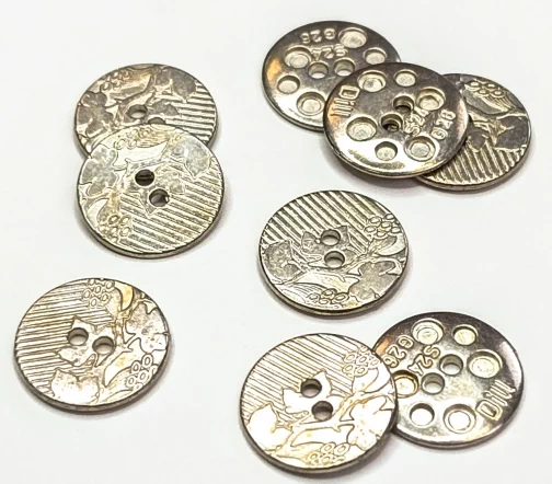 Пуговица DILL "Цветок", 2 отв., металл, цвет серебристый, 15 мм