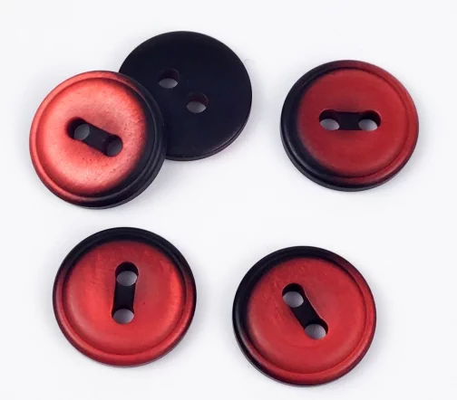Пуговицы, Union Knopf, "Перелив", 2 отверстия, пластик, цвет красный, 23 мм