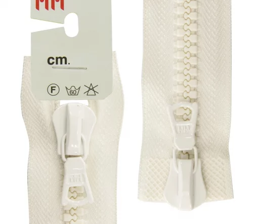 Молния Riri трактор разъёмная, 2 замка, 8мм, 75см, цвет 2111, бело-бежевый светлый