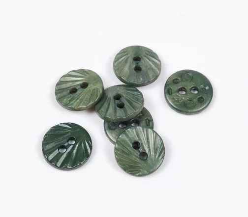 Пуговица DILL, 2 отв., пластик, цвет серо-зеленый, 13 мм