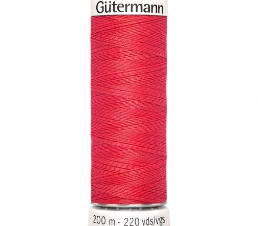 Нить Sew All для всех материалов, 200м, 100% п/э, цвет 016 красный коралл, Gutermann 748277
