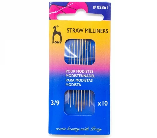 Иглы ручные для шитья шляпные с золотым ушком, № 3-9, 10 шт., PONY 02861