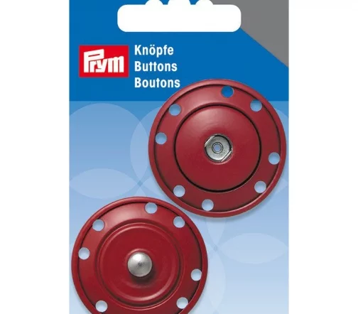 341833 Кнопка пришивная, латунь, цвет темно-красный, 35 мм, Prym