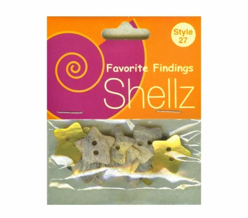 Набор пуговиц, серия Favorite Findings "Shellz Agoya Звезда желтая", перламутр, 2 отв., 20мм, 17шт.