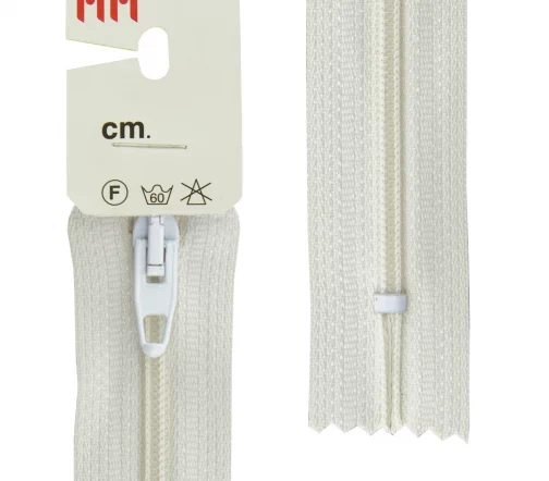 Молния Meras Rizip спираль, 20 см, неразъёмная, 4 мм, цвет 2111, бело-бежевый светлый