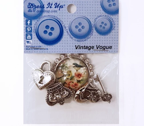 Декоративные пуговицы Dress It Up "Винтажная мода", 5 шт., 10068