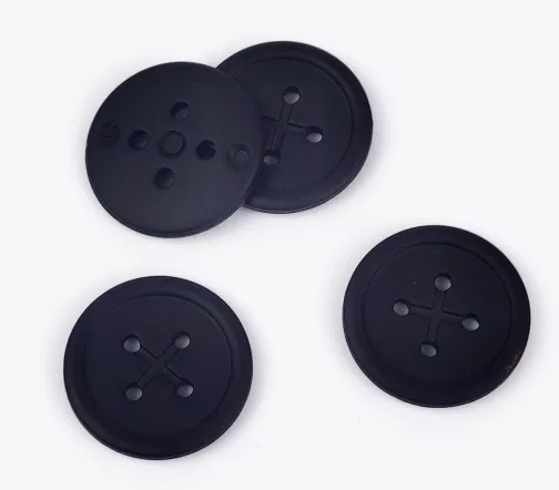 Пуговицы, Union Knopf, "Прорезь-крест", круглые, 4 отв., пластик, цвет черный, 18 мм