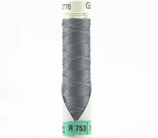Нить Silk R 753 для фасонных швов, 10м, 100% шелк, цвет 089 серый стальной, Gutermann 703184