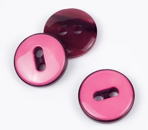 Пуговицы, Union Knopf, "Круглые, прорезь-полоса", глянец, 2 отв., пластик, цвет розовый, 23 мм