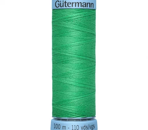 Нить Silk S303 для тонких швов, 100м, 100% шелк, цвет 401 горный луг, Gutermann 744590