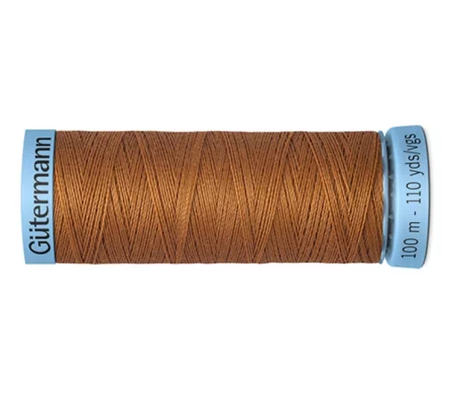 Нить Silk S303 для тонких швов, 100м, 100% шелк, цвет 448 шоколадная охра, Gutermann 744590
