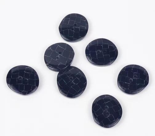 Пуговицы, Union Knopf, "Плитка", 2 отверстия, пластик, цвет черный, 23 мм