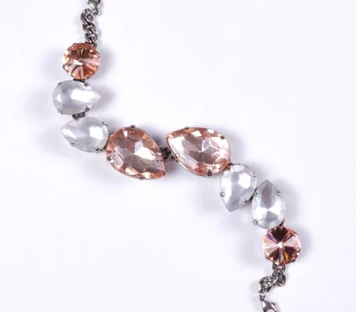 Декоративный элемент на карабинах Gafforelli со стразами Swarovski, металл/стразы, 165х18 мм