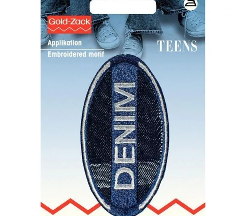 925619 Термоаппликация "Джинсовый ярлык овальный Denim" 7,8х4,1 см, Prym