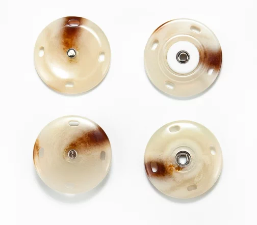 Кнопка пришивная, пластик, 25 мм, цвет бежевый/коричневый, A2202-25-2
