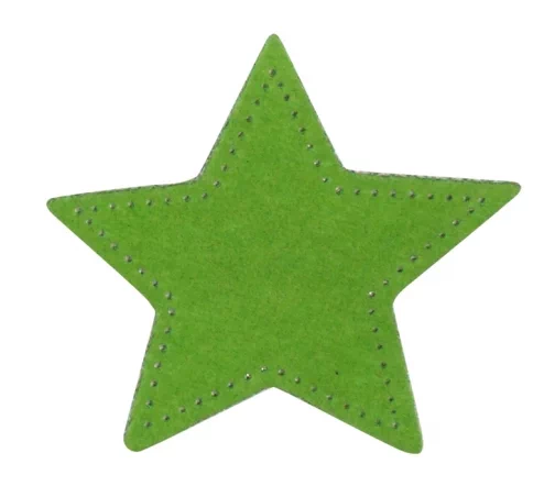 Термоаппликация HKM "Звезда из замши светло-зеленая", 5,0 х 5,0 см, 43172