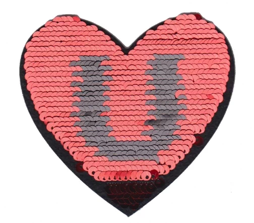 Термоаппликация Marbet "Сердце двусторонние пайетки", 8 х 8,5 см, 565077