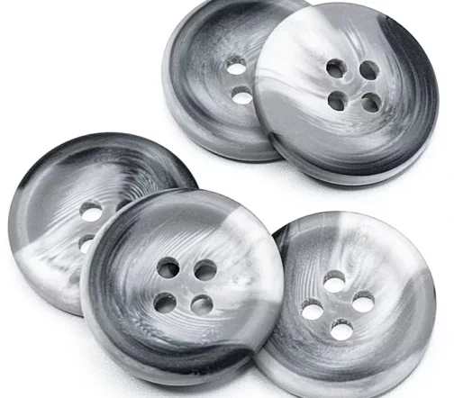 Пуговица DILL, 4 отв., пластик, оттенки серого, 20 мм