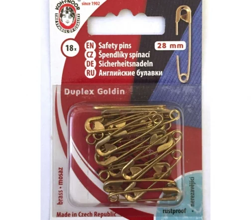 Булавки английские Koh-i-Noor, металл, 28 мм, 18 шт., цвет золото, 22040266