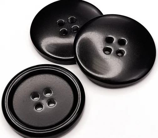 Пуговица DILL, 4 отв., пластик, цвет черный, 28 мм