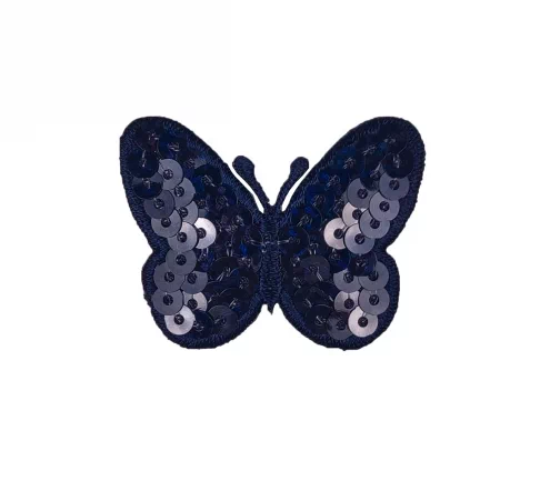 Термоаппликация Marbet "Бабочка с пайетками", 4,5 х 3,4 см, цвет темно-синий, 565536.047