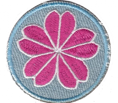 Термоаппликация Marbet "Цветок розовый в круге", d 4,8 см, 565237