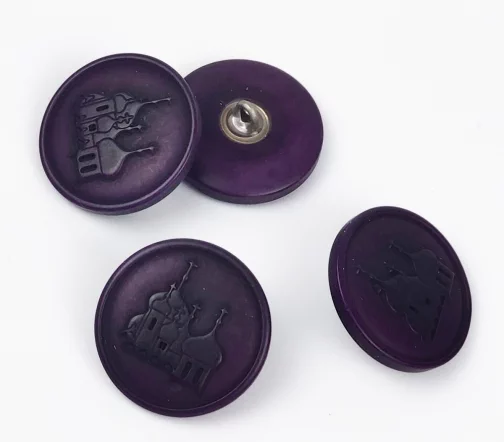 Пуговицы, Union Knopf, "Купола", пластик, ножка металл, цвет фиолетовый, 23 мм