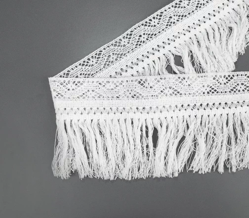 Бахрома IEMESA с мерсеризованным хлопковым кружевом, ширина 13 см, цвет белый