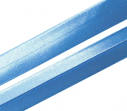 Косая бейка SAFISA атласная, 20 мм, п/э, цвет 042, темно-голубой