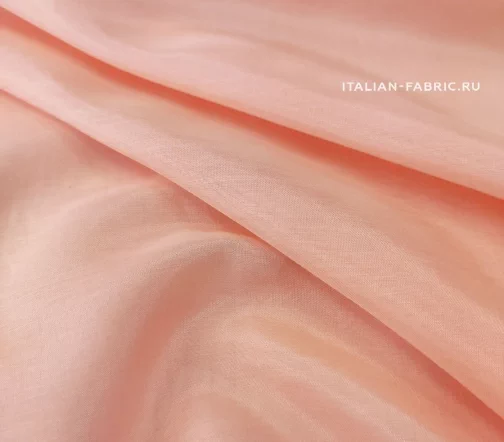Батист шелковый, цвет оранжево-розовый, BCS11-14