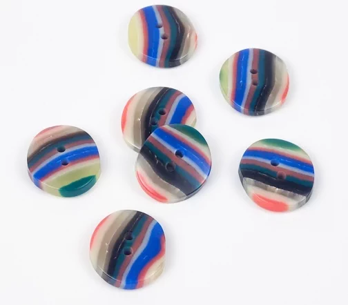 Пуговицы, Union Knopf, "Цветные полосы", 2 отверстия, пластик, 23 мм