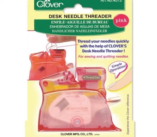 4073 Нитевдеватель настольный, розовый, Clover