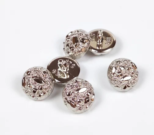 Пуговица DILL "Кристаллы", на ножке, пластик, цвет серебристый, 15 мм