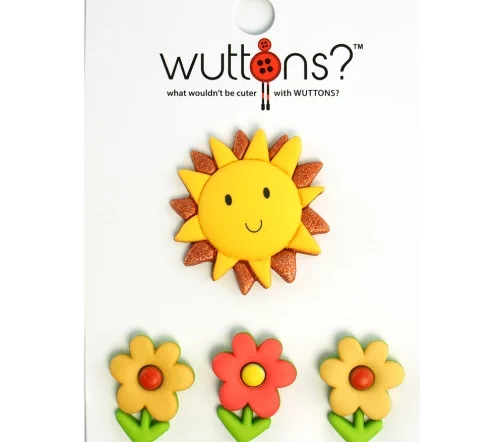 Пуговицы декоративные, Wuttons "Лето", арт 5707, на ножке, нейлон, 4 шт