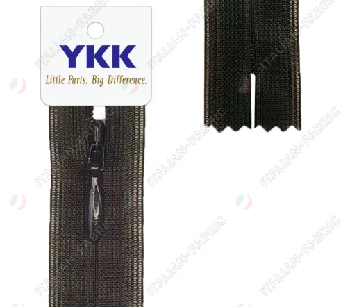 Молния YKK потайная неразъёмная, 50см, 3мм, цвет 916, темный серо-коричневый