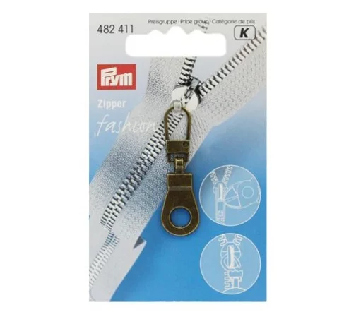 482411 Пуллер (подвеска для молнии) 41*12мм 'Люверс' металл, цвет состаренной латуни Prym