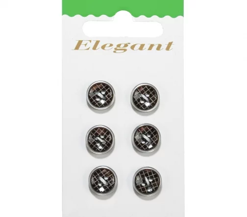 Пуговицы Disboton, 11 мм, 4 отв., пластик, 6 шт, черный (с коричневым отливом)