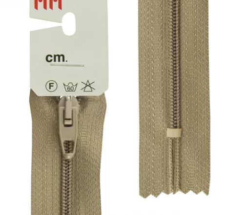 Молния Meras Rizip спираль, 20 см, неразъёмная, 4 мм, цвет 2814, бежево-зеленый темный