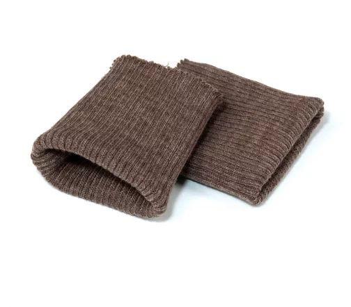 Манжеты трикотаж, полушерсть, цвет коричневый меланж, 124-112